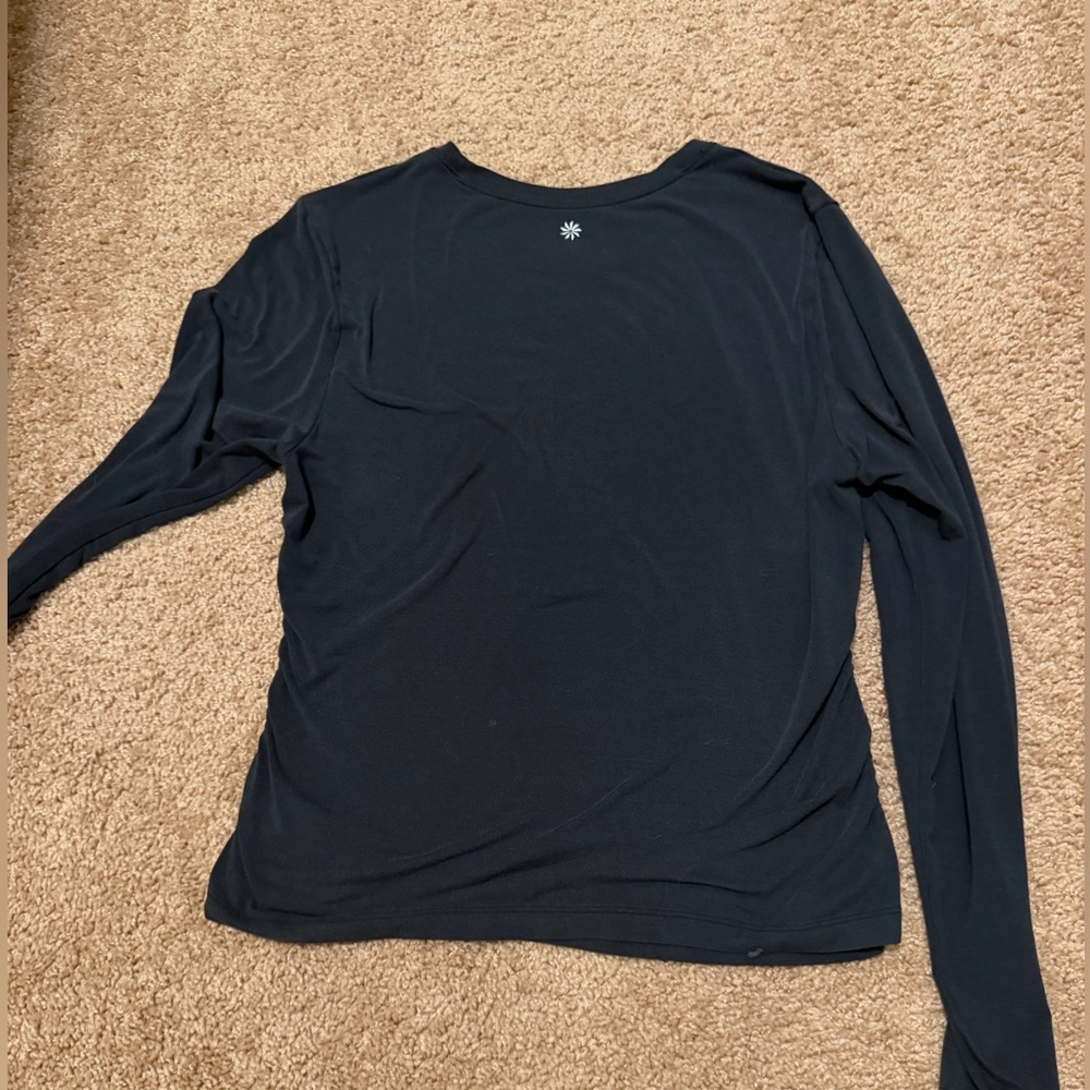 Athleta Cropped Long Sleeve Women's Top - Black size Large